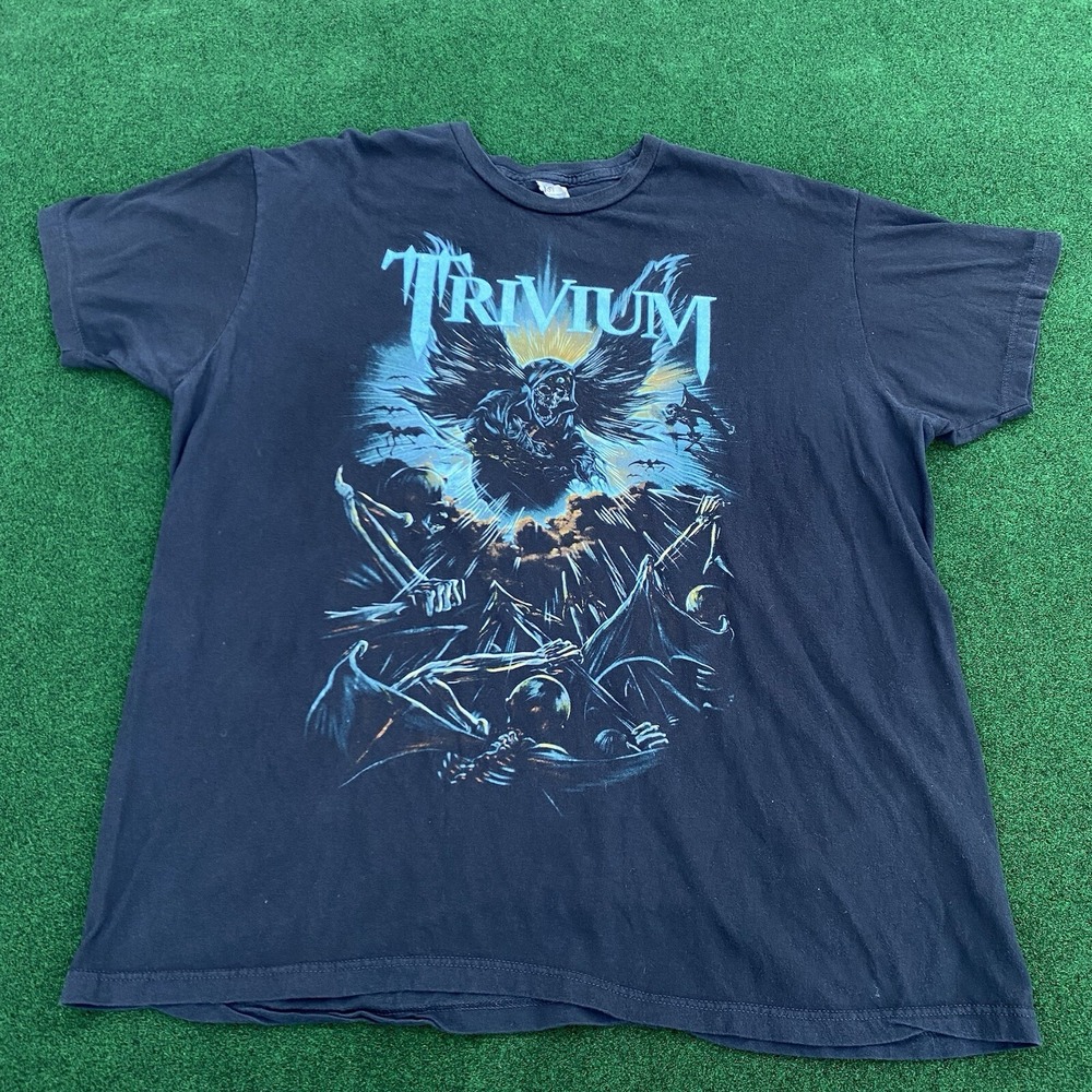 Rare TRIVIUM Vintage Metal Core T Shirt 2XL Optima Tag Black Double Sided